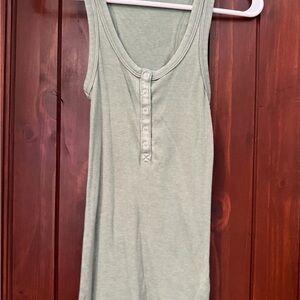 Aerie Mint Buttoned Tank Top
